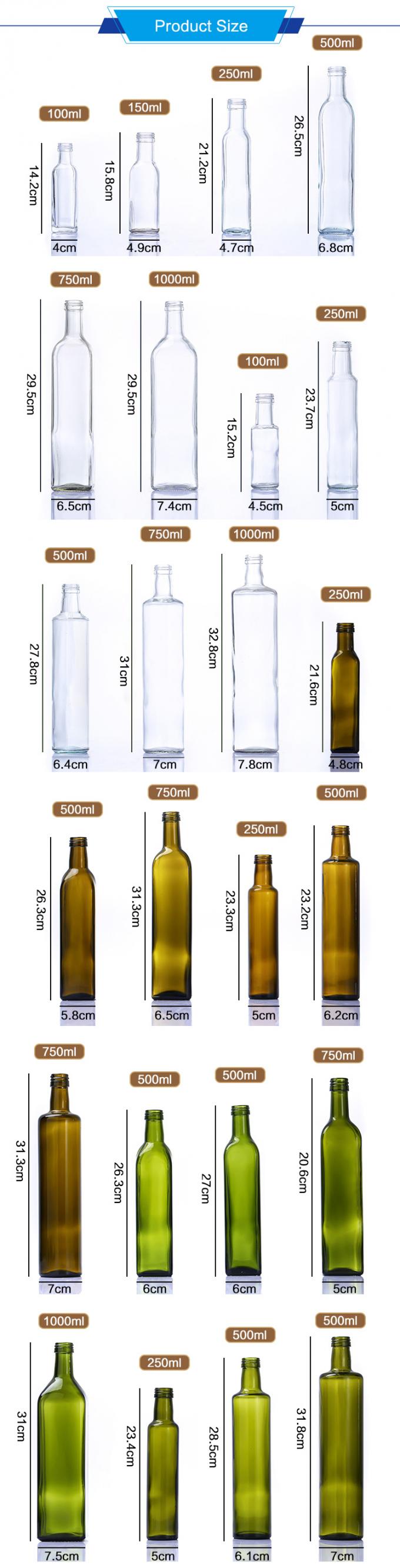 Άδειο μπουκάλι γυαλιού ελαίου Marasca 100 ml 750 ml Διαφανές πράσινο 0