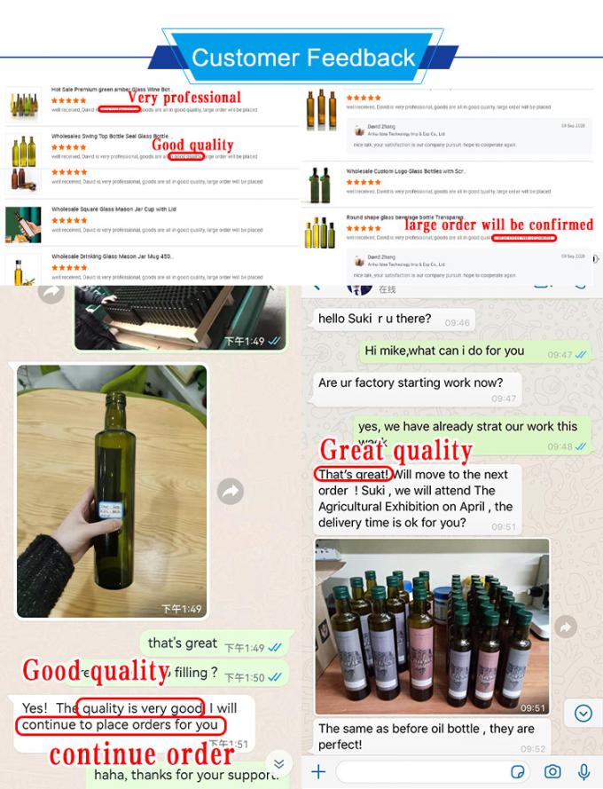 Ανακυκλώσιμα 250Ml 500Ml 750Ml Γυάλινο Κουζίνα Κουζίνα Φιαλίδια Ελαιόλαδου Με Κεπάκι 4