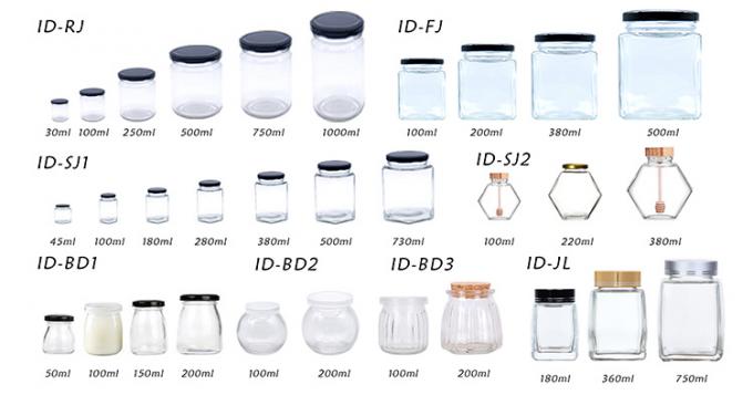 350 ml 2 Oz μπουκάλια χυμού Διαφανές γυάλινο μπουκάλι ποτών με κάλυμμα PP 5