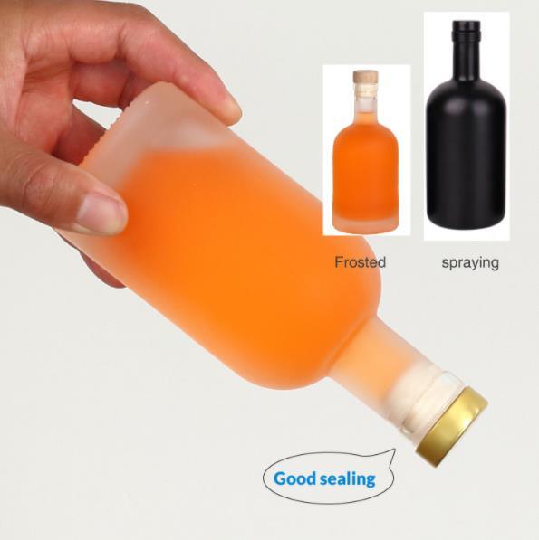 Φθηνή τιμή750ml Φλιντ γυάλινα μπουκάλια οινοπνεύματος Custom Printed για Cocktail ουίσκι ρούμι 3