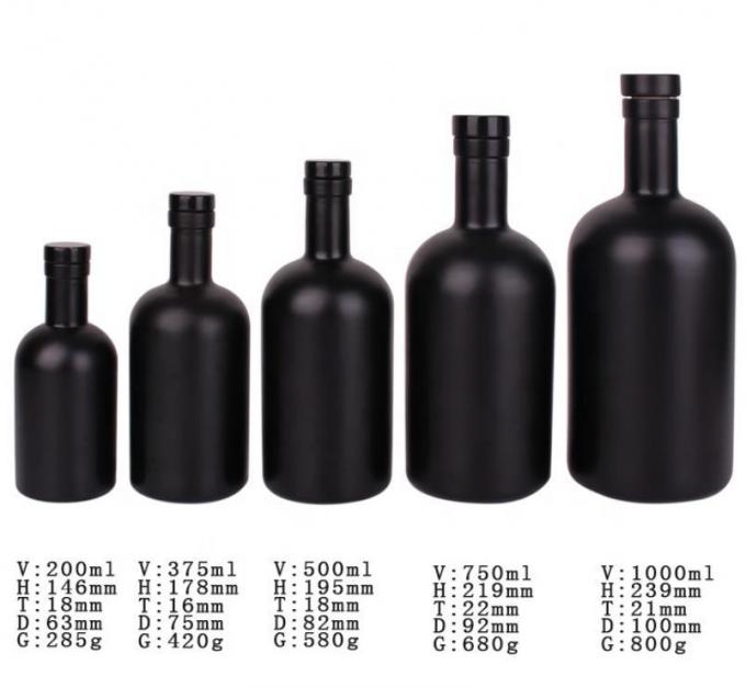Φθηνή τιμή750ml Φλιντ γυάλινα μπουκάλια οινοπνεύματος Custom Printed για Cocktail ουίσκι ρούμι 2