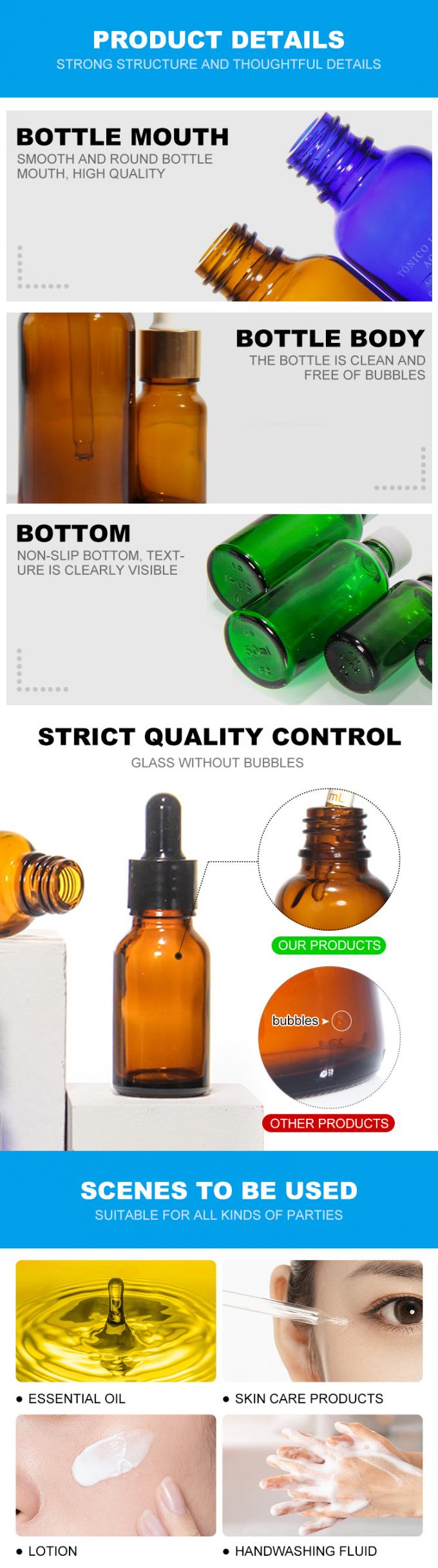 OEM 5ml 10ml 1oz Amber Glass Dropper μπουκάλια αιθέρια έλαιο 0