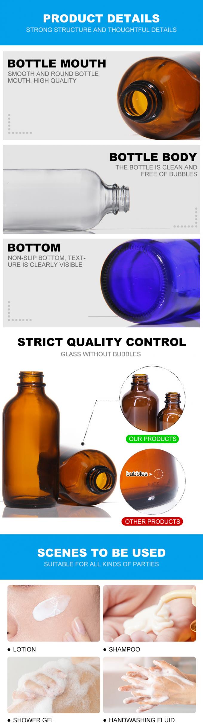 50 ml 100 ml Μίνι μπουκάλια κίτρινης γυάλινης λοσιόν 1