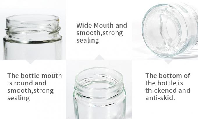 Αντίσταση στη θερμότητα Στρογγυλό 45ml 5Oz 6Oz 8Oz Ερμητικό γυάλινο δοχείο αποθήκευσης 1