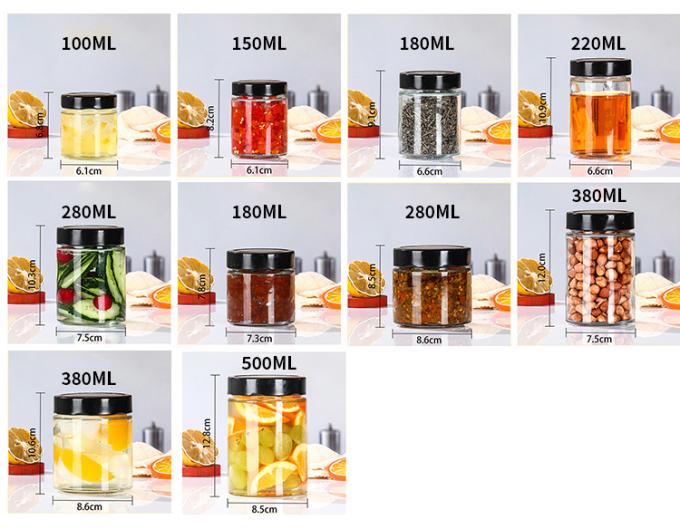 500Ml 1000Ml Κύπελλα γυαλιού κατάψυξης Αερόστεγοι δοχεία αποθήκευσης από γυαλί 3