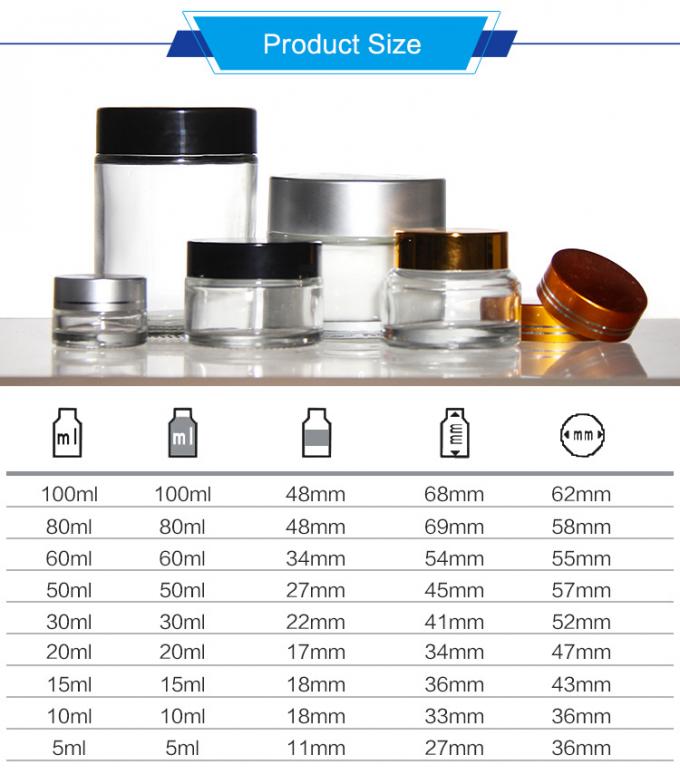 Γυάλινα βάζα κρέμας 60 ml 100 ml αέρα χωρίς αντλία βάζα κρέμας περιέκτη 50 Gm ODM 1