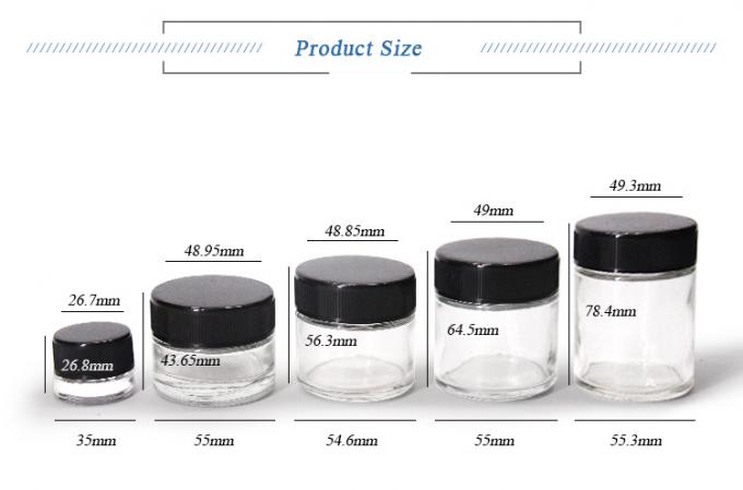 5g 10g 15g 1 oz Κρυστάλλινη γυάλινη βάζα με πλαστικό καπάκι 1