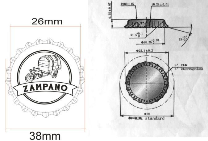 Παρασκευαστής Δωρεάν δείγματα 26 mm Crown Ring Caps Ring Pull Bottle Cap 6