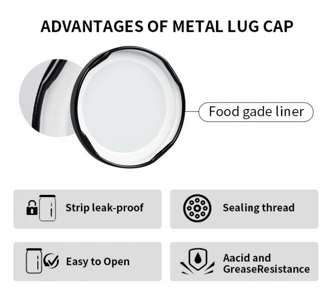 OEM χύδης Metal Lug Cap για γυάλινα βάζα 20mm 38mm 48mm 63mm 0