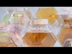 100 ml 220 ml Έξαγωνες γυάλινες κονσέρβες τροφίμων με καπάκια