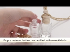 8 ml επίπεδη στρογγυλή γυάλινη συσκευή ατμοσφαιρικού αναψυκτικού μπουκάλι με ξύλινο καπάκι