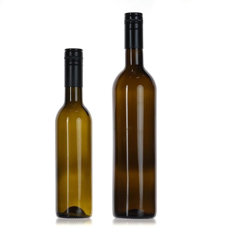750 ml Bordeaux γυάλινο μπουκάλι κρασιού στρογγυλό με επίπεδο κάτω φελλό