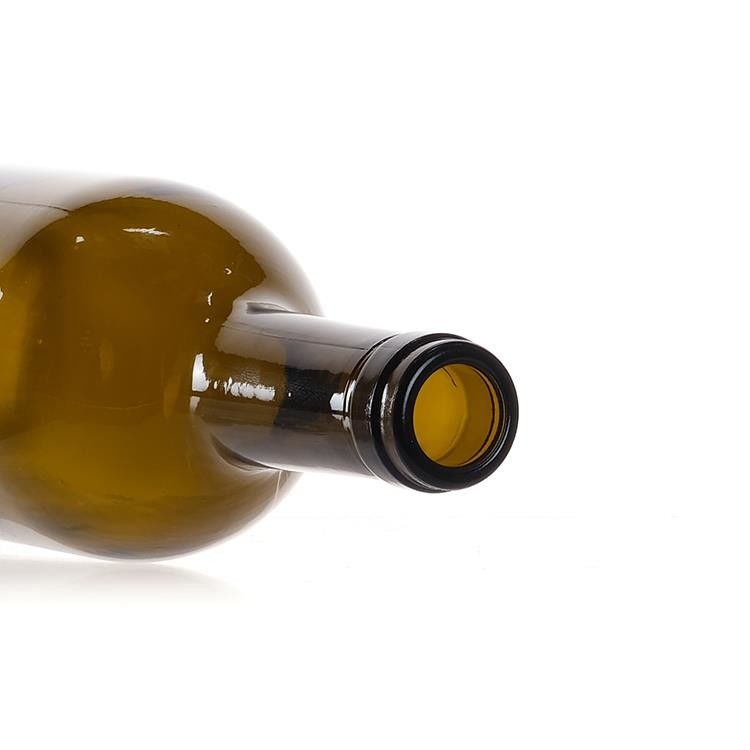 750 ml Bordeaux γυάλινο μπουκάλι κρασιού στρογγυλό με επίπεδο κάτω φελλό