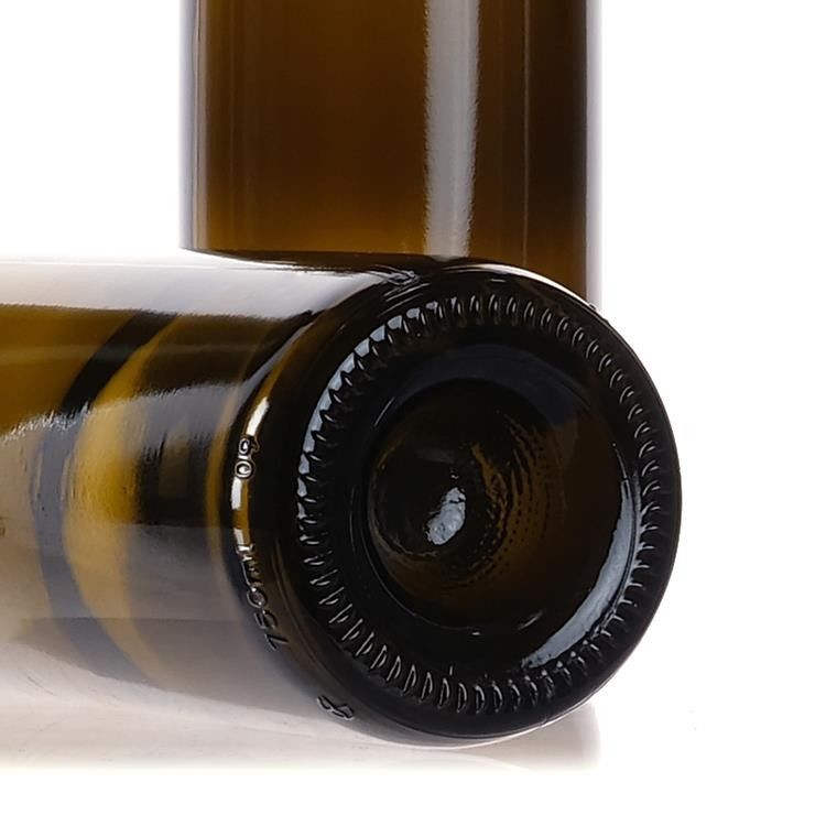 750 ml Bordeaux γυάλινο μπουκάλι κρασιού στρογγυλό με επίπεδο κάτω φελλό