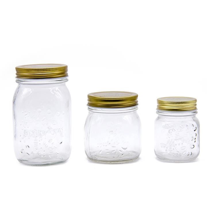 2oz 5oz 8oz 12oz εστιατόριο μπαρ κουζίνα ζελέ ευρύ στόμα γυαλί Mason κονσερβοποιημένο βάζο με καπάκι