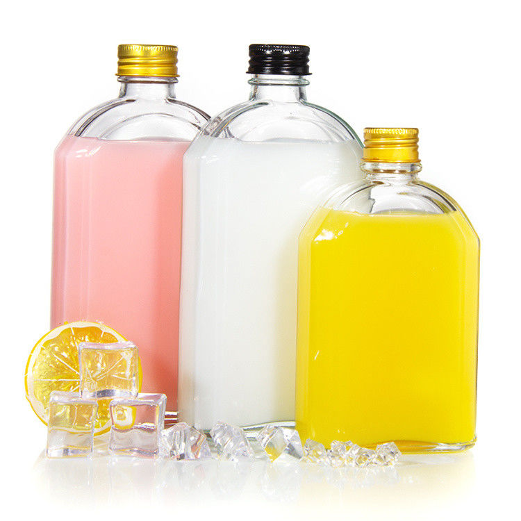 Αεροστεγνή 8 Oz γυάλινα μπουκάλια χυμού επίπεδη μπουκάλι για ποτό ουίσκι Kombucha