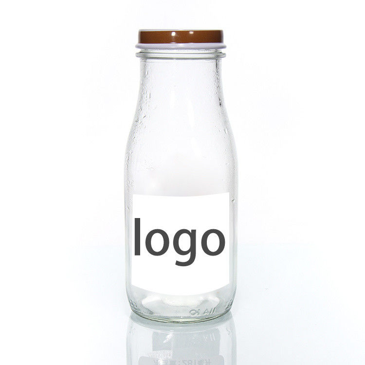 OEM 250ml 500ml 1000ml 2 λίτρα γυάλινα μπουκάλια γάλακτος γλάστρα Τροφική ποιότητα Στρογγυλό σχήμα