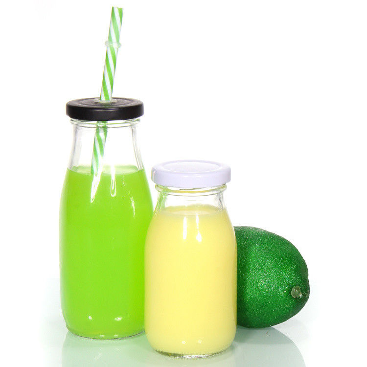 OEM 250ml 500ml 1000ml 2 λίτρα γυάλινα μπουκάλια γάλακτος γλάστρα Τροφική ποιότητα Στρογγυλό σχήμα