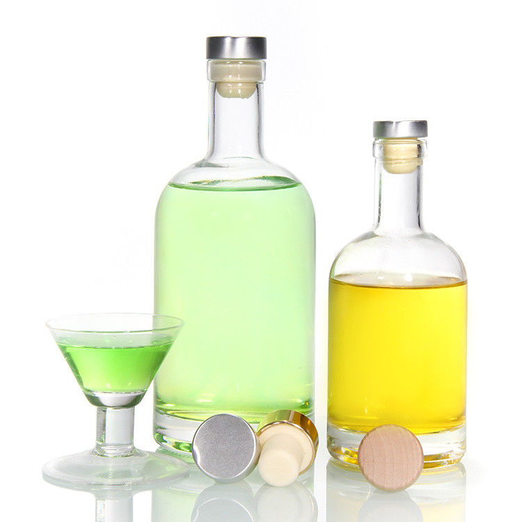 Φθηνή τιμή 750 ml Φρίντ μπουκάλι Λικέρ οβάλ μπουκάλι γυαλιού Διαφανή μπουκάλια λικέρ για ουίσκι