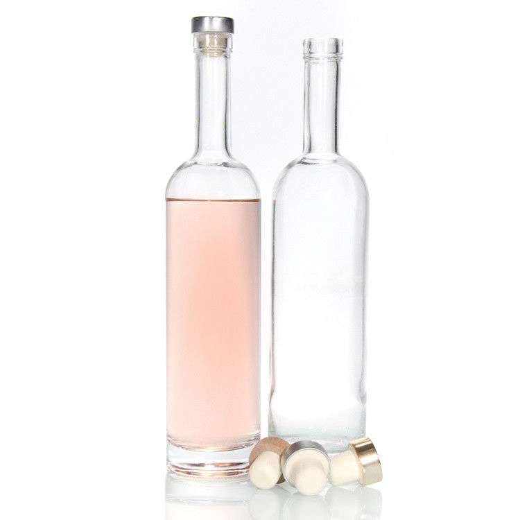 Φθηνή τιμή750ml Φλιντ γυάλινα μπουκάλια οινοπνεύματος Custom Printed για Cocktail ουίσκι ρούμι