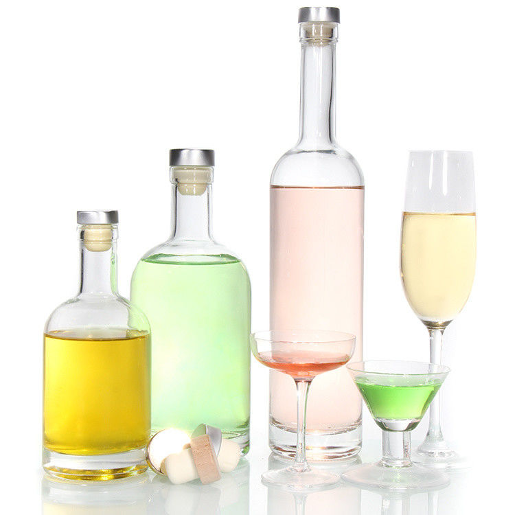 Φθηνή τιμή υψηλό λευκό υλικό 750 ml γυάλινο μπουκάλι για ρούμι ουίσκι