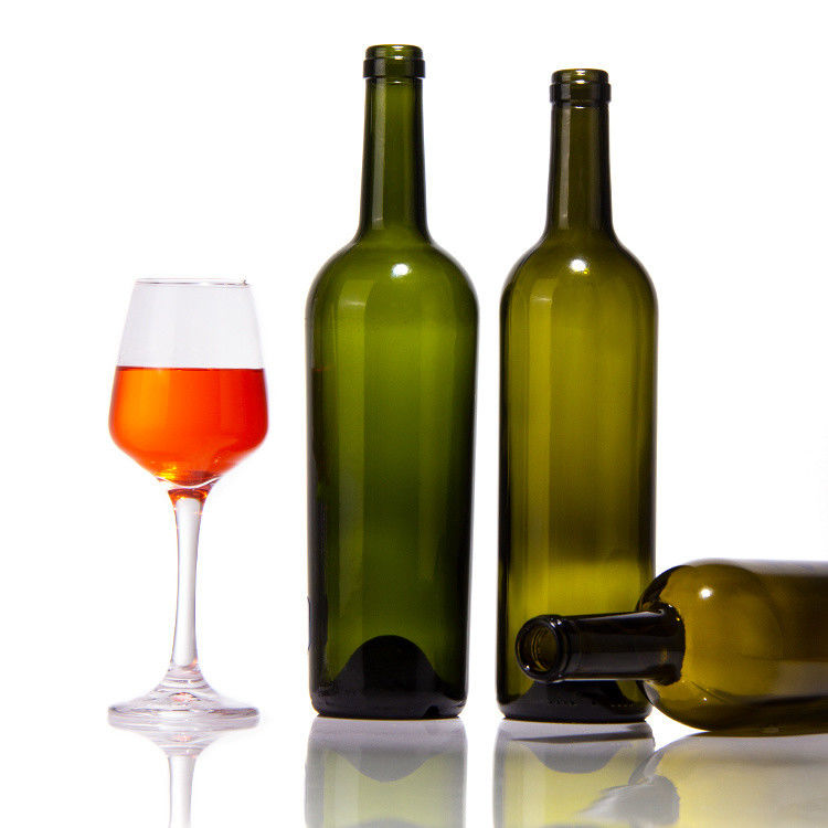 Κατασκευαστές πολυτελείας 375ml 750ml μπουκάλι κόκκινου κρασιού σκούρο πράσινο κενά γυάλινα μπουκάλια με καπάκια