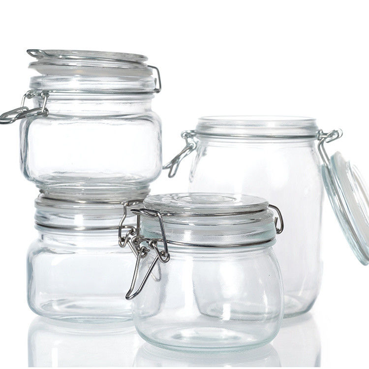 Τυποποιημένα στρογγυλά 35ml 100ml 8oz 10oz 12oz φιστίκια μαρμελάδα πίκλες γυάλινα δοχεία αποθήκευσης για την αποθήκευση τροφίμων
