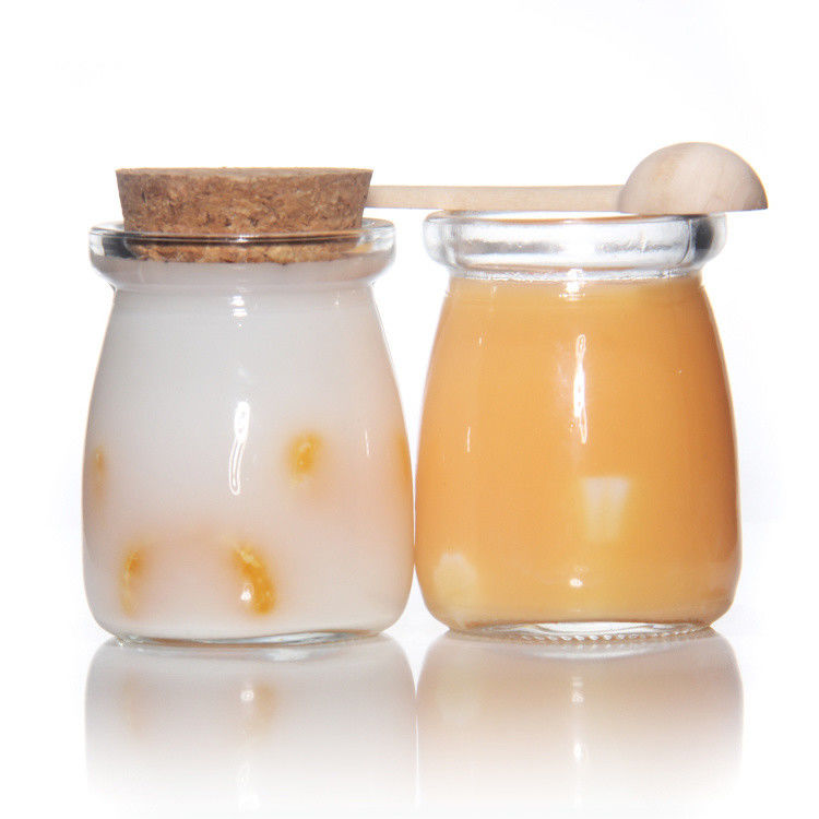8oz άδεια γυάλινη μπουκάλι για το γιαούρτι βάζο πουτίγκα και φρέσκο μπουκάλι γάλα με κάλυμμα φελλού