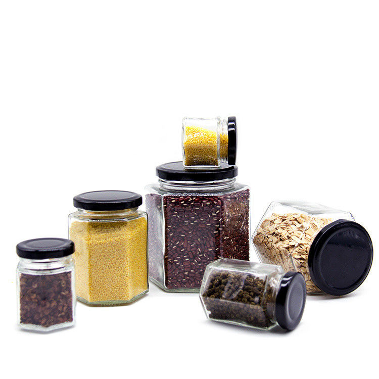 Προσαρμοσμένο οικιακό αποθήκευση Pickle γυαλί κονσερβοποιημένο βάζο εξαγωνική κατάψυξη γυαλί βάζο για την κουζίνα