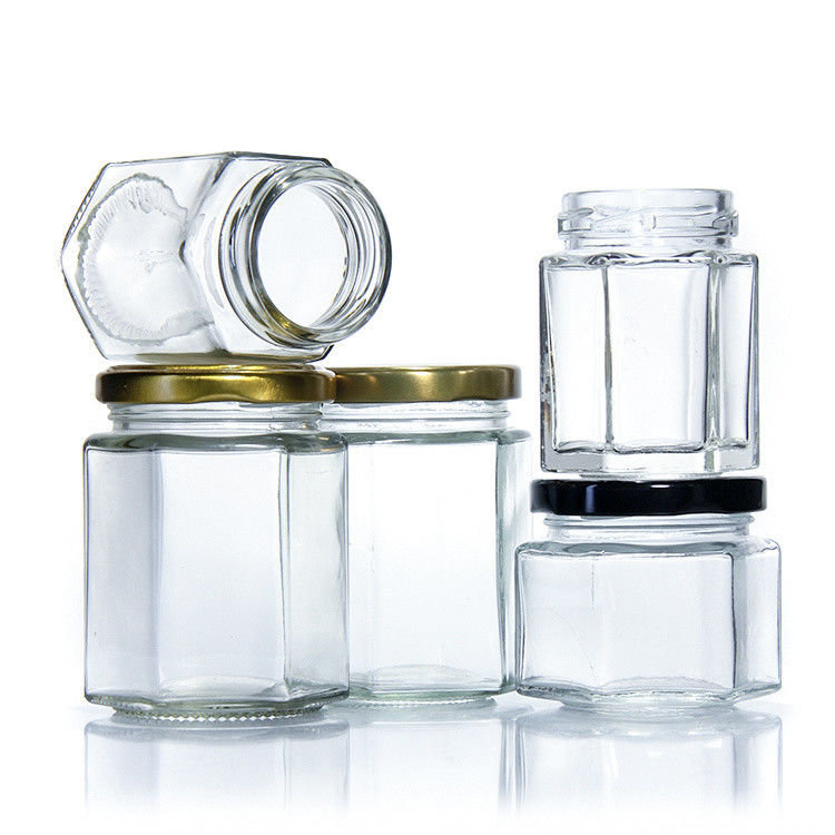Προσαρμοσμένο οικιακό αποθήκευση Pickle γυαλί κονσερβοποιημένο βάζο εξαγωνική κατάψυξη γυαλί βάζο για την κουζίνα