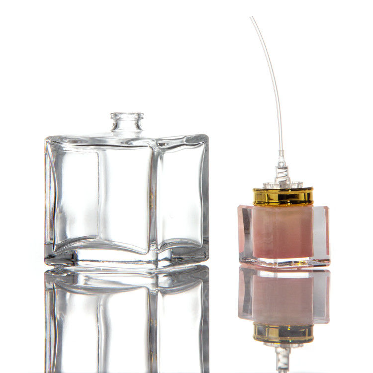 30 ml 50 ml 100 ml τετραγωνικά εξαγωνικά μπουκάλια αρώματος κρυστάλλινο καπάκι με αντλία ψεκαστήρα σε γυάλινο μπουκάλι