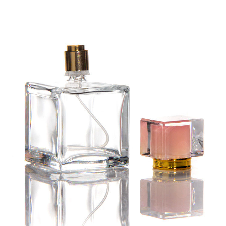 30 ml 50 ml 100 ml τετραγωνικά εξαγωνικά μπουκάλια αρώματος κρυστάλλινο καπάκι με αντλία ψεκαστήρα σε γυάλινο μπουκάλι