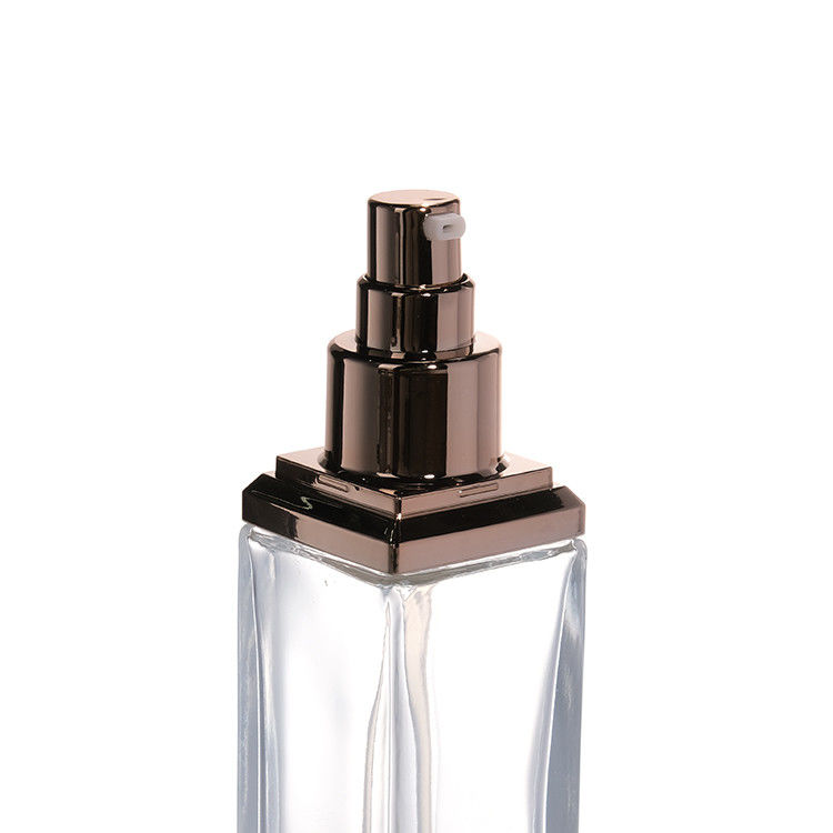 30ml 50ml 80ml 100ml Διαφανές γυάλινο μπουκάλι αντλίας για ορό αιθέρια έλαια αρωματική λοσιόν