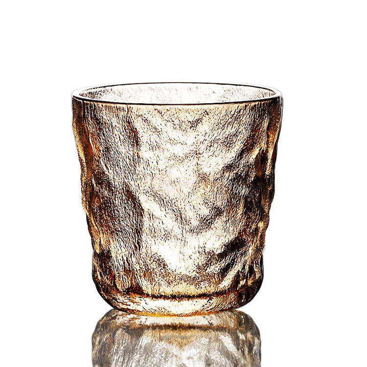 Δωρεάν δείγμα παγετώνας μοτίβο κρασί γυαλί Tumbler παγωμένο ροζ χρώμα ουίσκι γυαλί φλιτζάνι