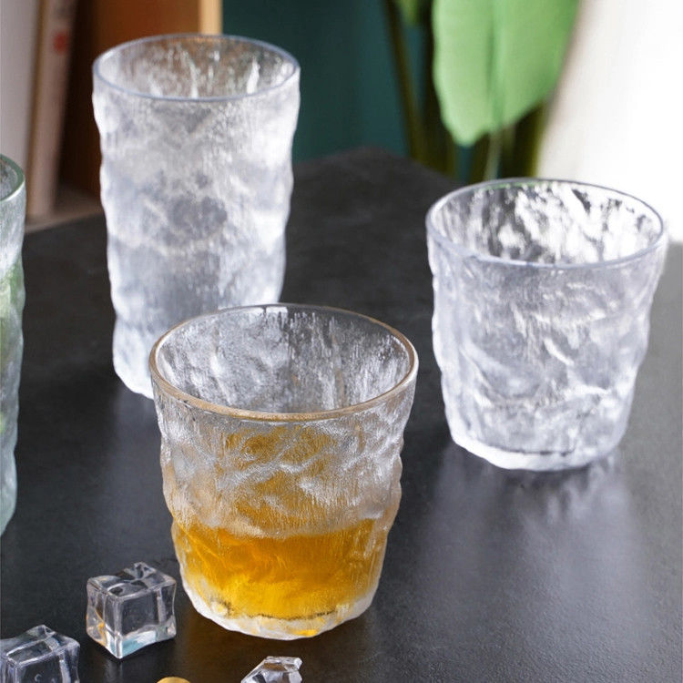 Δωρεάν δείγμα παγετώνας μοτίβο κρασί γυαλί Tumbler παγωμένο ροζ χρώμα ουίσκι γυαλί φλιτζάνι