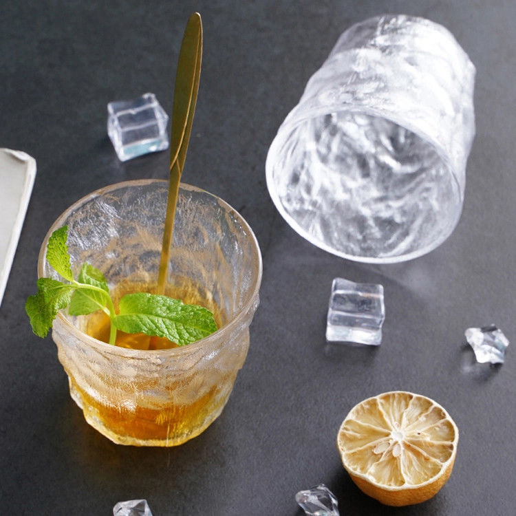 Δωρεάν δείγμα παγετώνας μοτίβο κρασί γυαλί Tumbler παγωμένο ροζ χρώμα ουίσκι γυαλί φλιτζάνι