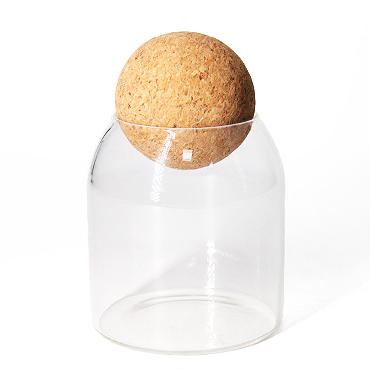 Προσαρμοσμένο 500 ml αέρα στενή υψηλή borosilicate σφραγίδα δοχείο με κάλυμμα φελλού