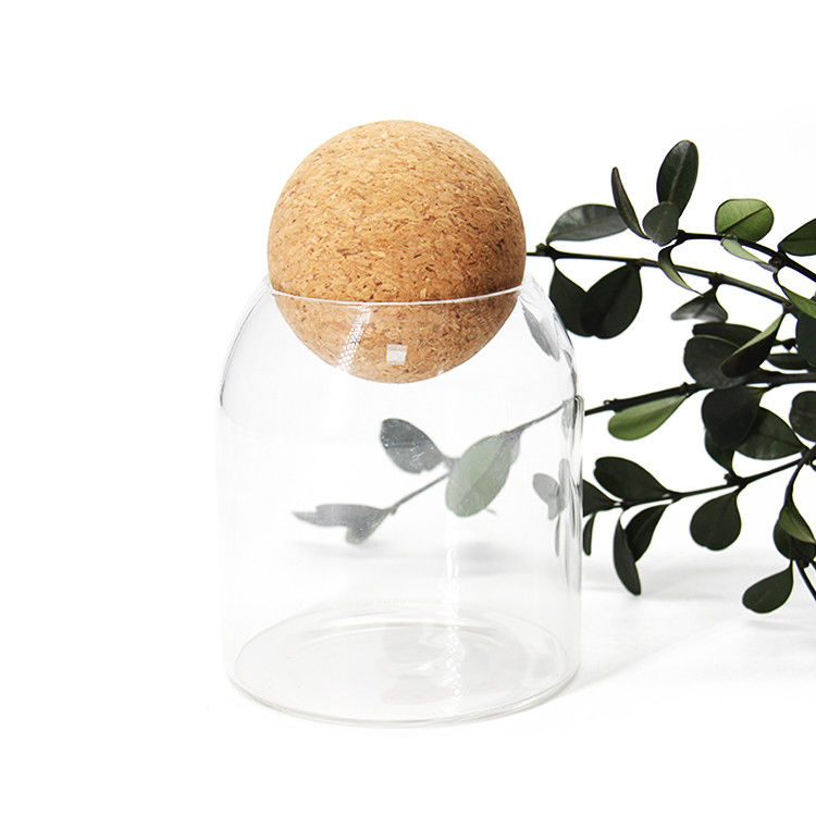 Προσαρμοσμένο 500 ml αέρα στενή υψηλή borosilicate σφραγίδα δοχείο με κάλυμμα φελλού