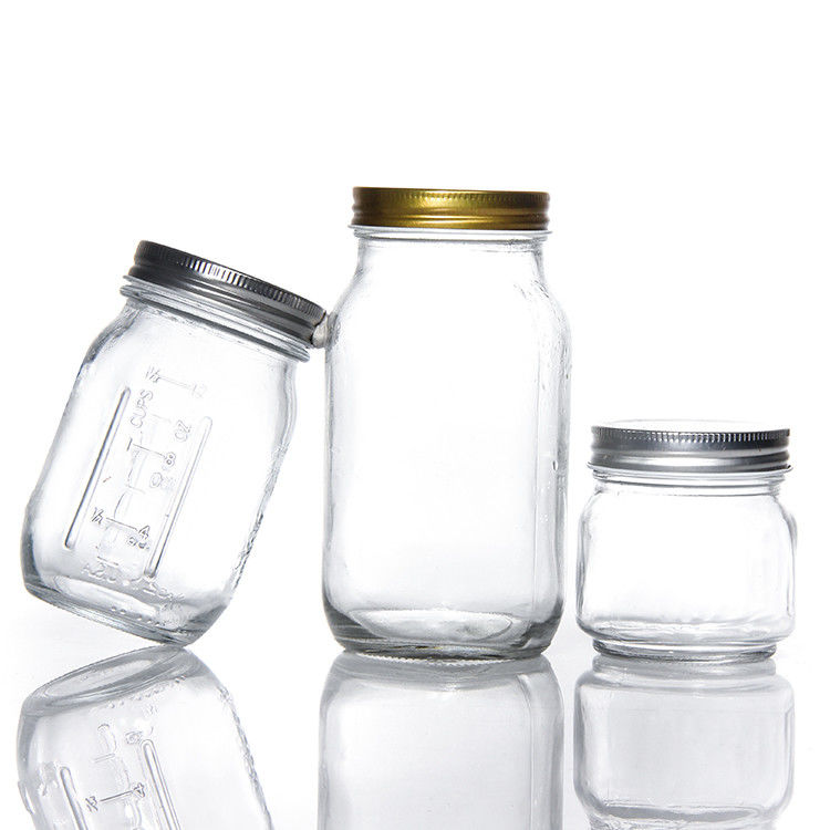Φθηνή τιμή Στρογγυλή 180Ml 280Ml 380Ml 500Ml Συσκευή τροφίμων Γυάλινα δοχεία Mason με βρόχιο καπάκι