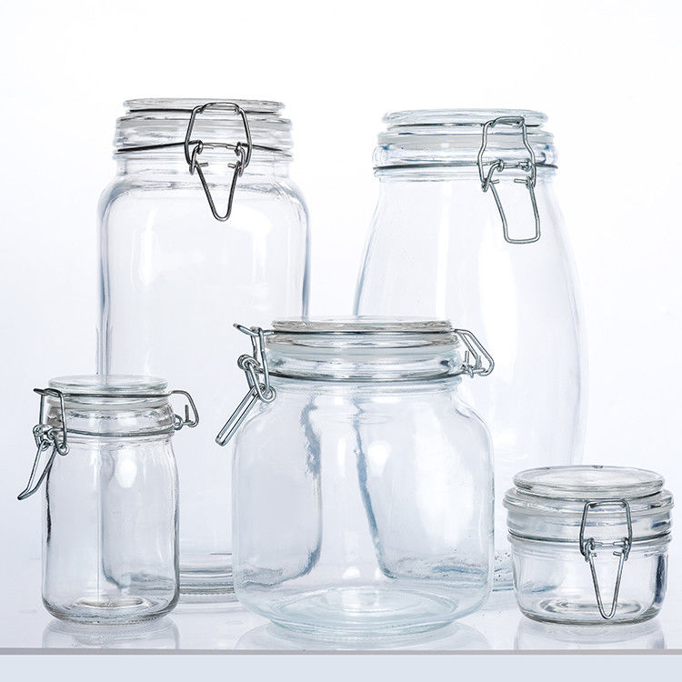 Διαυγές κοντό τύπου 100ml 150ml 200ml γυάλινο βάζο βουτύρου πίκλες με μεταλλικό κάλυμμα