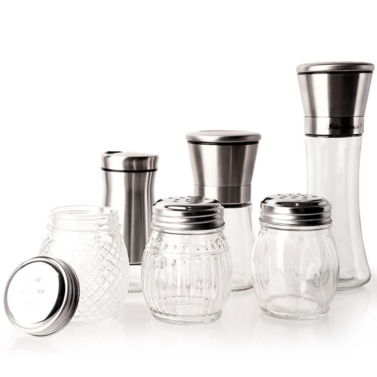3.5oz 100ml Συσκευές κουζίνας Ζαχαρωτικά γυάλινα μπαχαρικά βάζο για ζάχαρη αλάτι πιπέρι