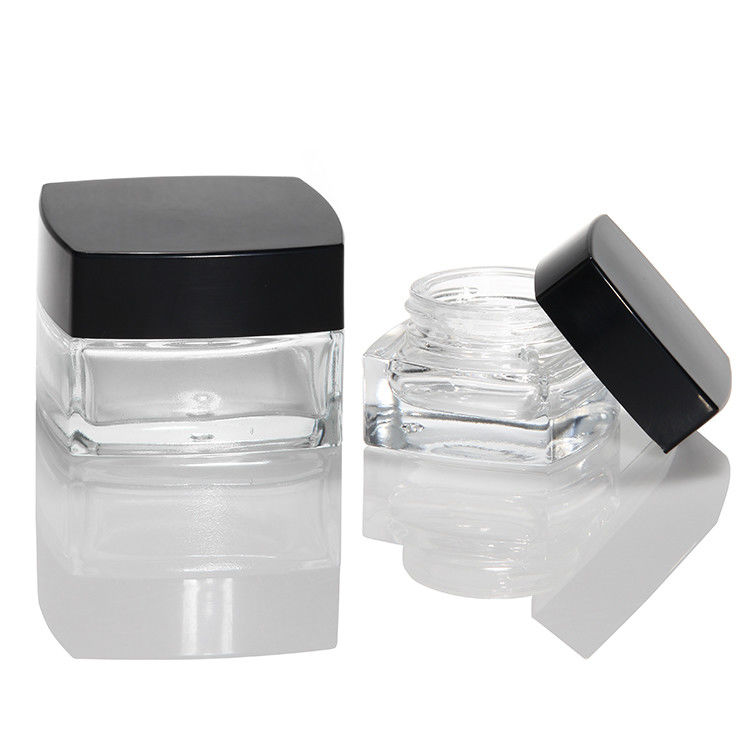 Άδειο μπουκάλι καλλυντικών Συσκευή 30ml 50ml 100ml Ματ γυαλί Κρέμα περιποίησης δέρματος Βάζο με μαύρο λευκό καπάκι