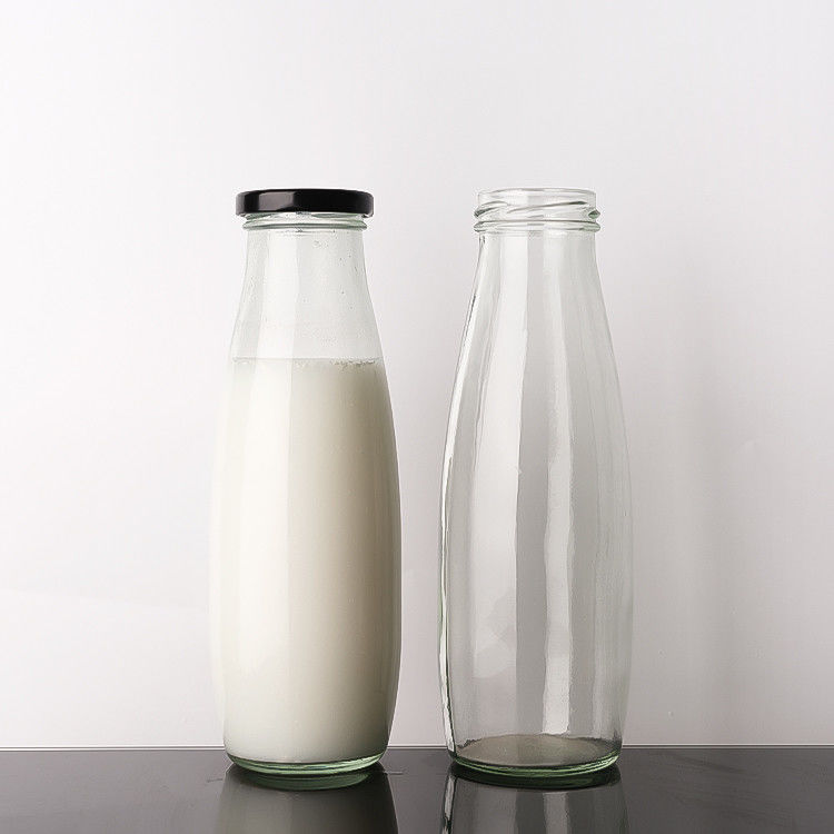 Δωρεάν δείγμα 100Ml 200Ml 350Ml Παστεροποίηση Κρύο Τσάι Γάλα Γυάλινα μπουκάλια με μεταλλικό καπάκι