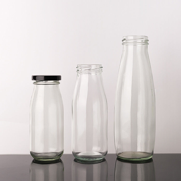 Δωρεάν δείγμα 100Ml 200Ml 350Ml Παστεροποίηση Κρύο Τσάι Γάλα Γυάλινα μπουκάλια με μεταλλικό καπάκι