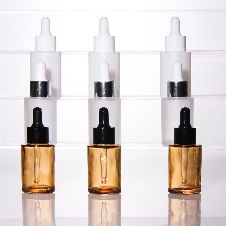 Άδειο 15 ml 30 ml παγωμένο γυάλινο μπουκάλι ορού για το πρόσωπο συσκευασία γυάλινη αντλία καλλυντικό μπουκάλι σταγονίδια ορού