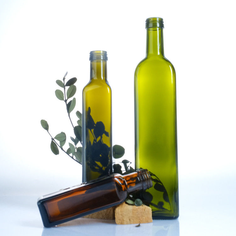 Άδειο μπουκάλι ελαιολάδου με κάλυμμα 250ml 500ml 750ml 1l Διαυγές τετράγωνο γυάλινο μπουκάλι για ελαιόλαδο