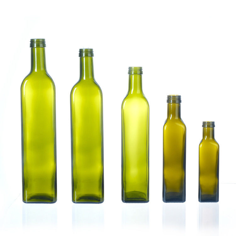 Άδειο μπουκάλι ελαιολάδου με κάλυμμα 250ml 500ml 750ml 1l Διαυγές τετράγωνο γυάλινο μπουκάλι για ελαιόλαδο