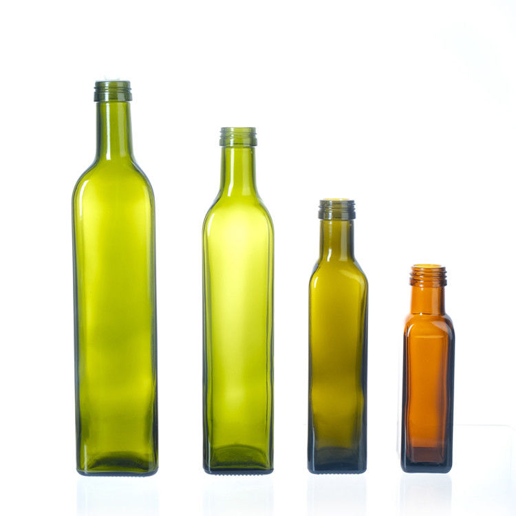 Άδειο μπουκάλι ελαιολάδου με κάλυμμα 250ml 500ml 750ml 1l Διαυγές τετράγωνο γυάλινο μπουκάλι για ελαιόλαδο