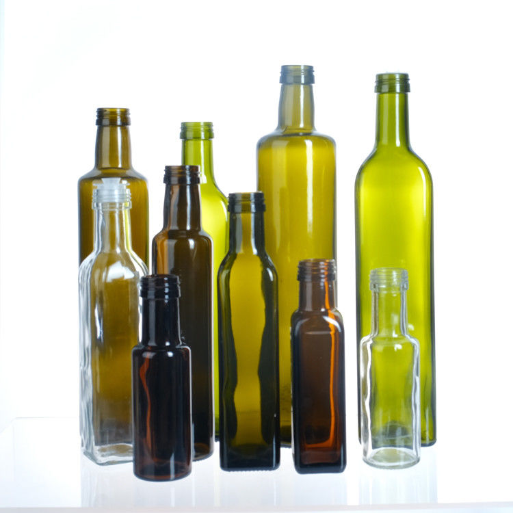 Άδειο μπουκάλι ελαιολάδου με κάλυμμα 250ml 500ml 750ml 1l Διαυγές τετράγωνο γυάλινο μπουκάλι για ελαιόλαδο
