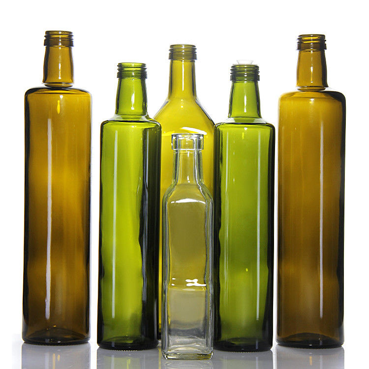 500 ml 750 ml τετραγωνικά επίπεδα γυάλινα μπουκάλια ελαιολάδου με φελλό ή καπάκι με βίδα